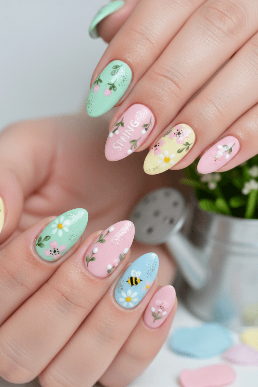 Spring Blossom Manicure: Up Close