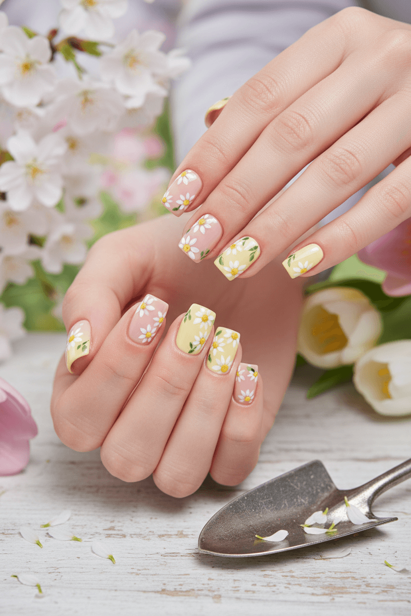 Sunny Daisy Delight Manicure