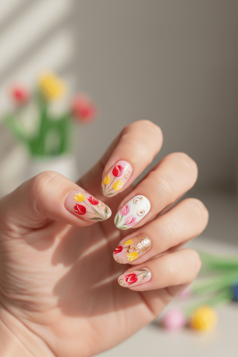 Enchanted Tulip Bloom Mani