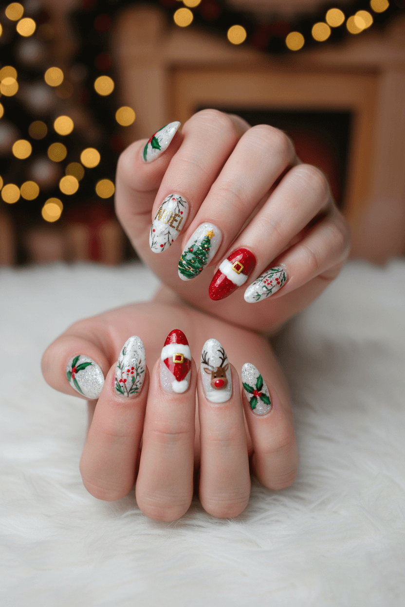 Noel's Festive Fingertips: A Yuletide Nail Art Masterpiece