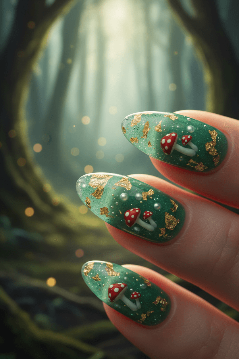 Emerald Grove Enchantment Nails