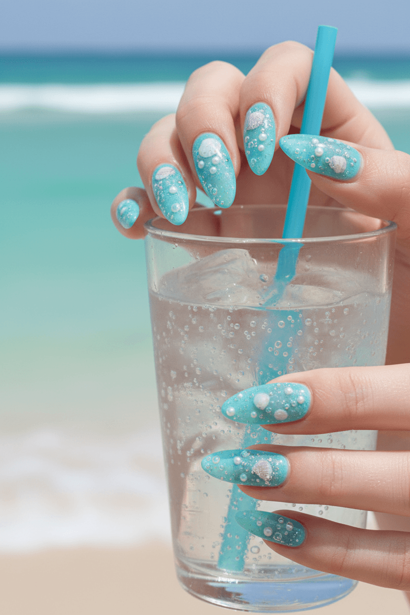 Aqua Dreamscape Nails: Miniature Ocean Worlds