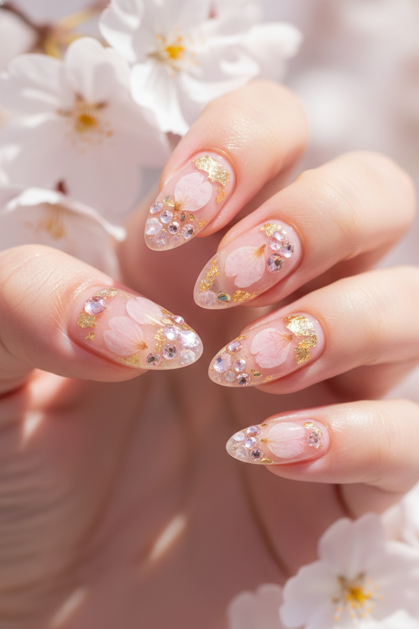 Sakura Petal Prism Nails