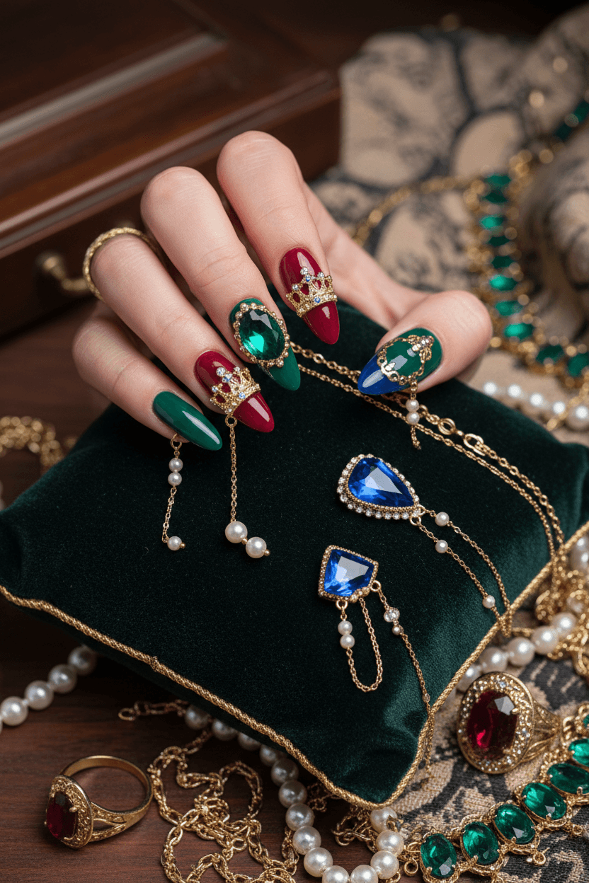 Regal Radiance: Emerald, Ruby, and Sapphire Adornments